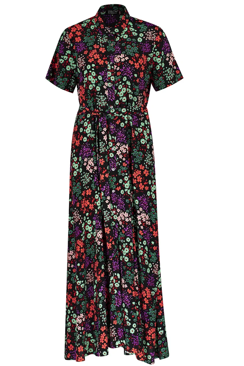 Zilch dress long flowerfield black