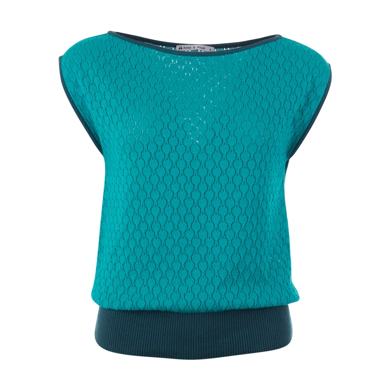 Zomerse top | Froy & Dind top Lotte tropical teal