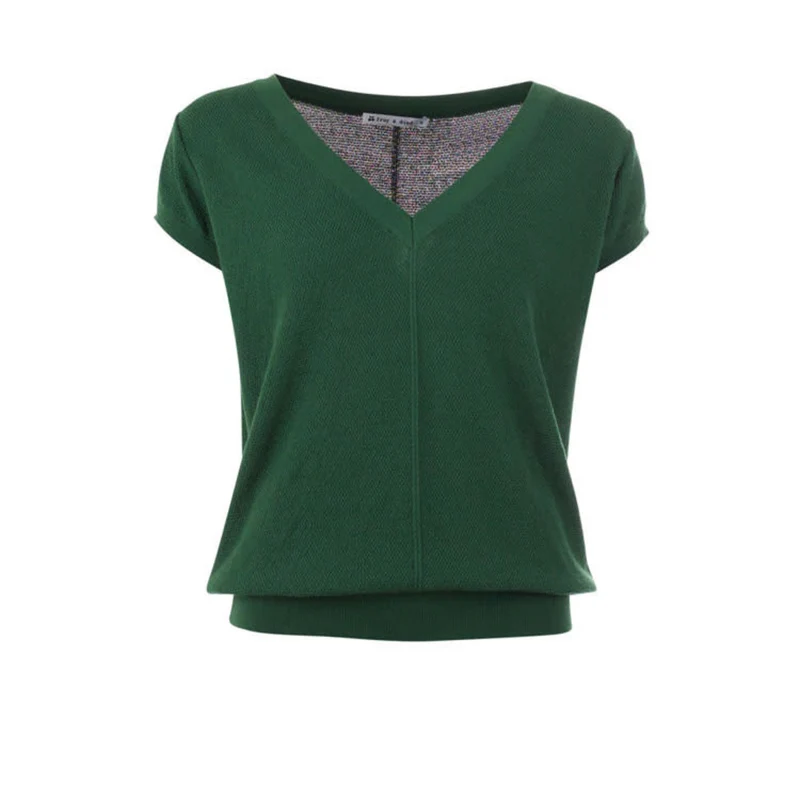 Groene top met korte mouw | Froy & Dind top Loes eden
