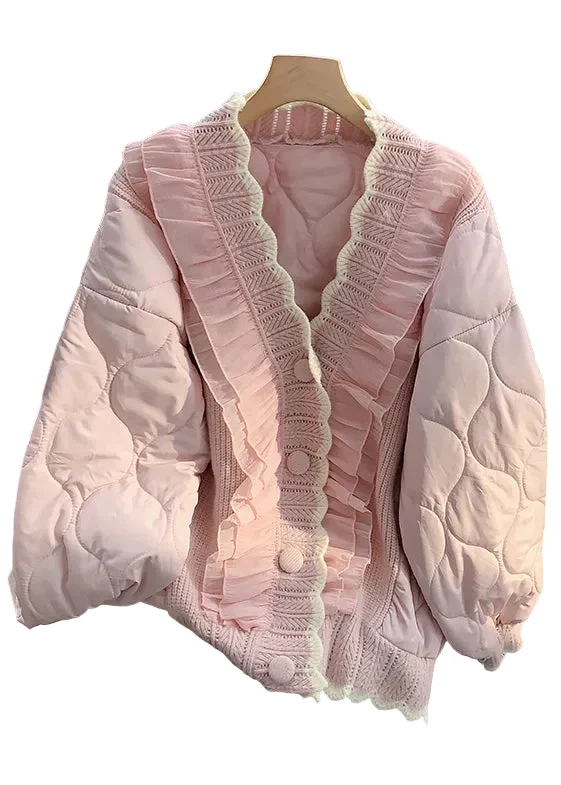 Dames Parka Gebreid Met Ruches