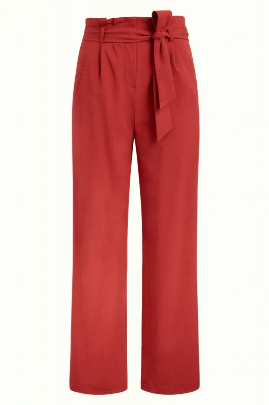 Mid waist broek met losse fit | King Louie neva pants timba sienna red