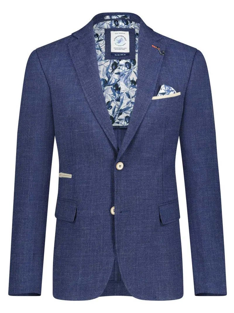 A fish named Fred blazer linen look navy blue
