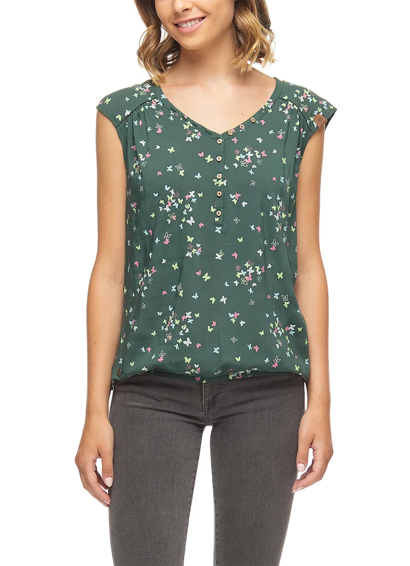 Groene top met vlinders | Ragwear Salty a top dark green