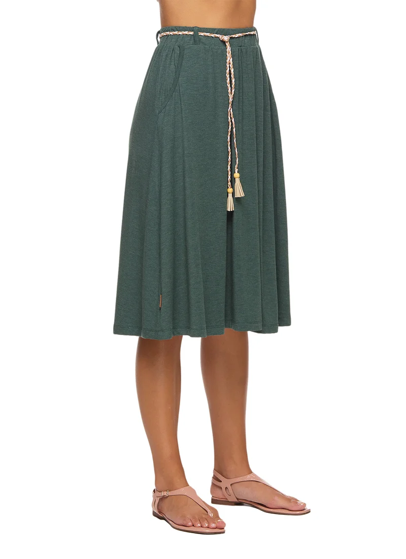 Rok met gevlochten ceintuur | Ragwear Reikko skirt dark green