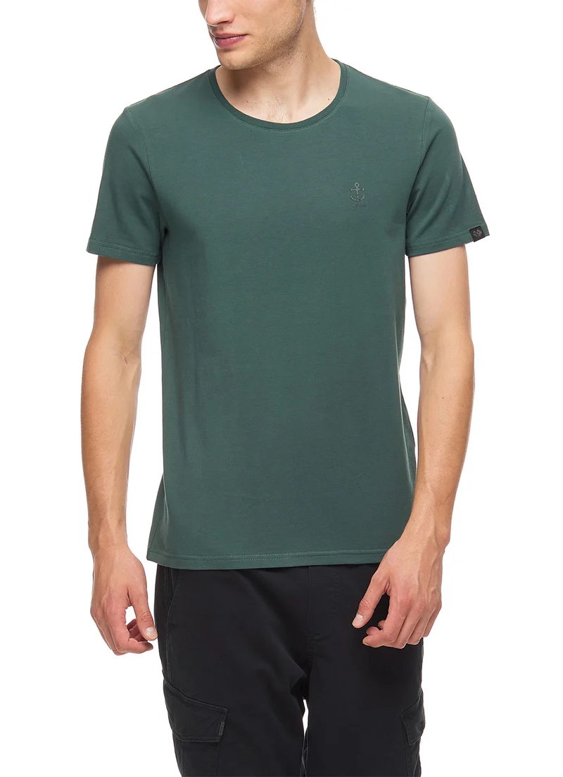 Groen effen t-shirt | Ragwear gladyn t-shirt dark green