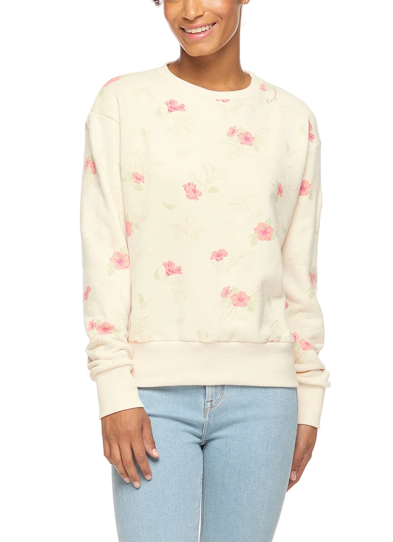Trui met bloemenprint | Ragwear heikke sweatshirt cream
