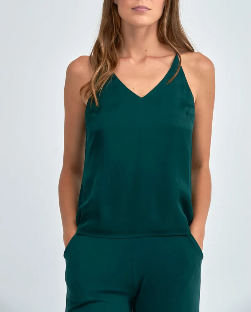 Top met V-hals | Surkana top with straps green