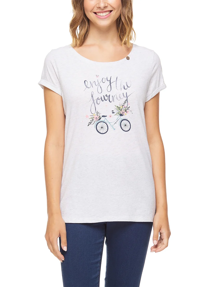 T-shirt enjoy the journey | Ragwear Florah print organic white
