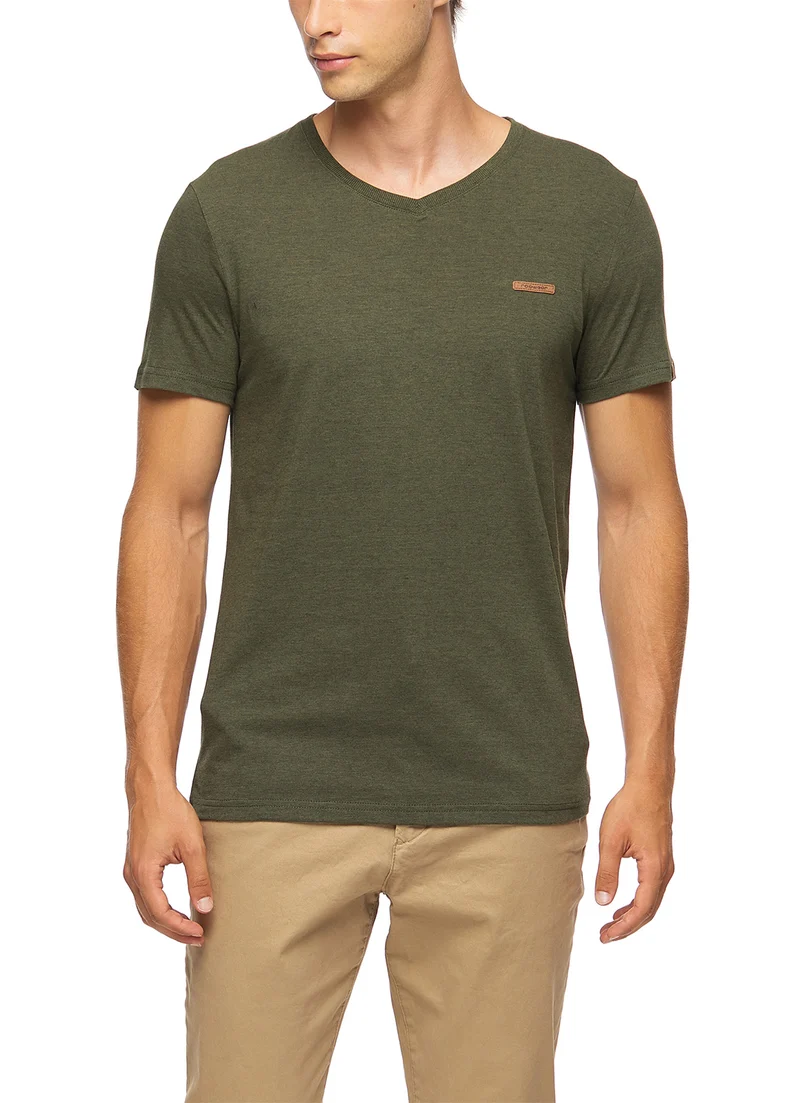 T-shirt met V-hals | Ragwear t-shirt venie olive