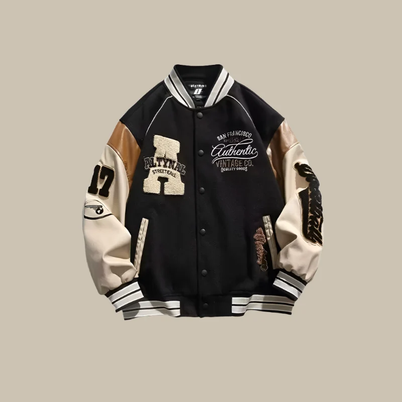 Vintage Baseball Herenjas - Uniek en Comfortabel