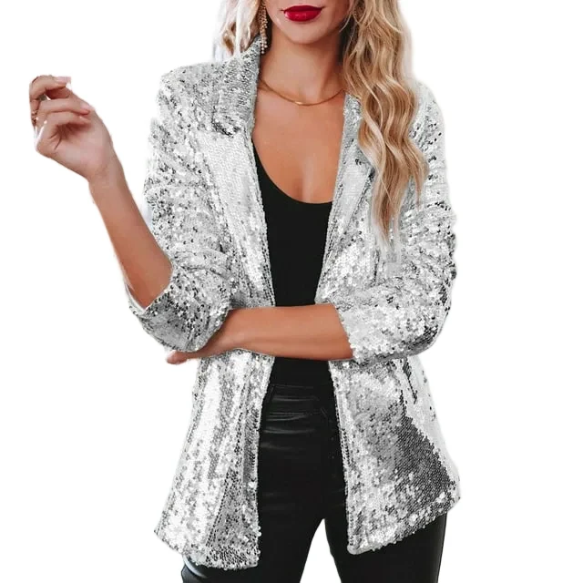 Dames Blazer met Pailletten voor Herfst