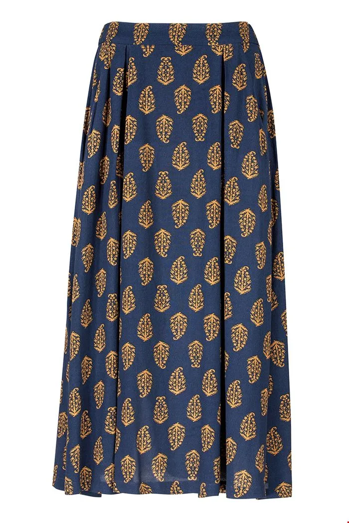 Midi lange rok met paisley print | Zilch skirt midi paisley navy