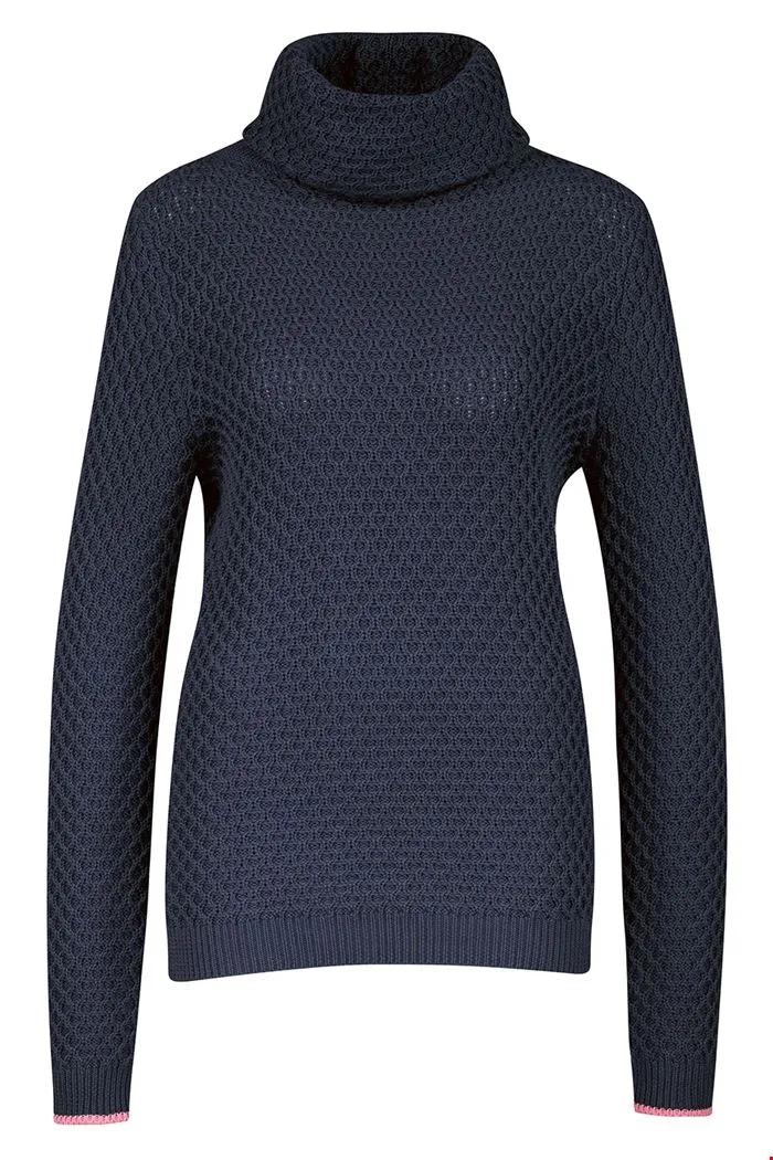 Blauwe coltrui | Zilch sweater roll neck navy
