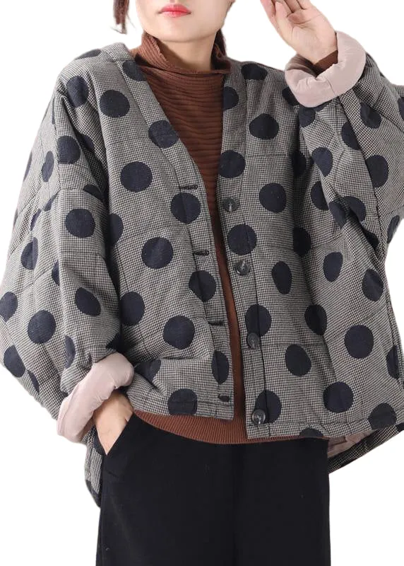 Dames Parka V-hals Geruit Ontwerp voor Winterse Stijl