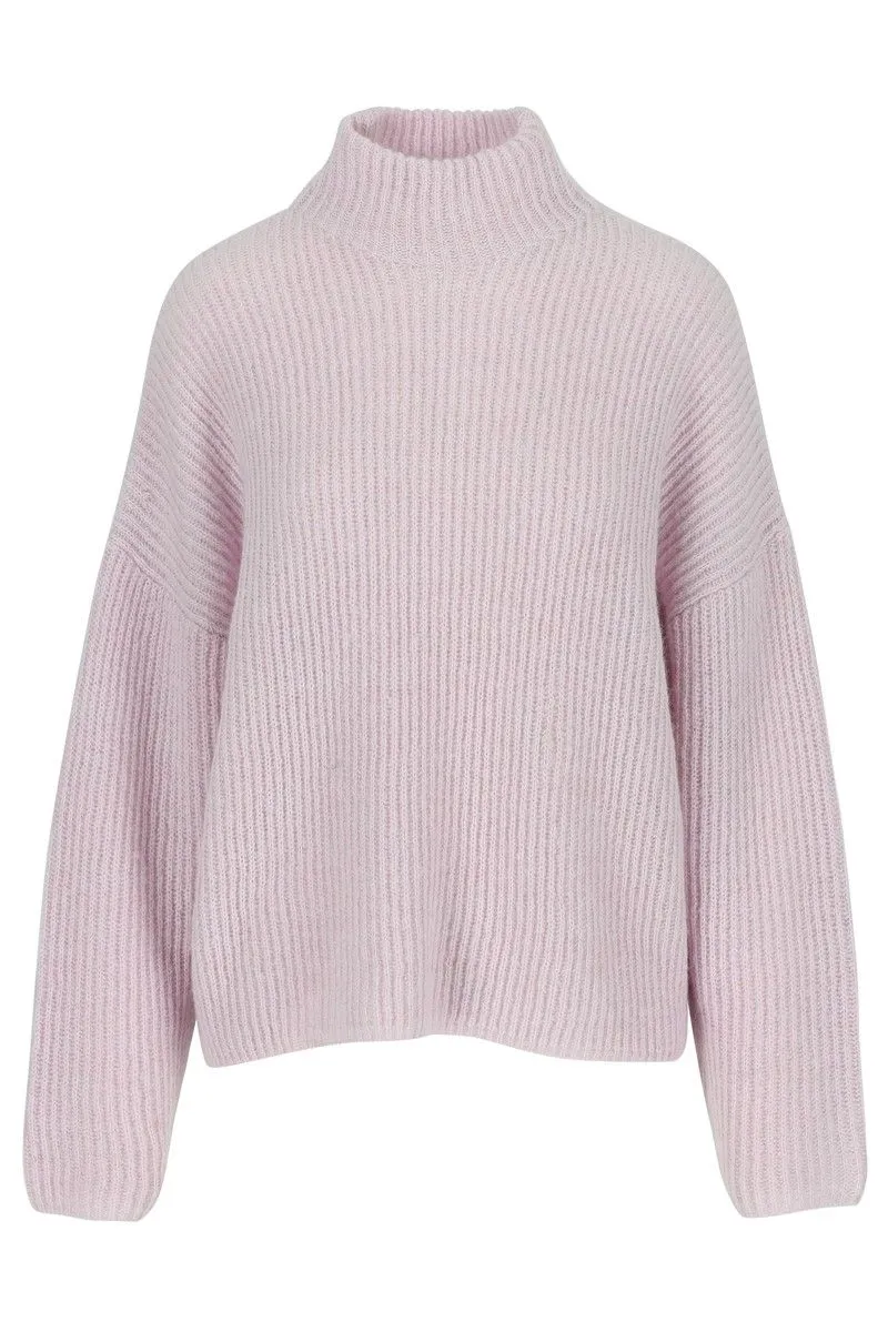 Lichtroze trui met kraag | Lily Balou Nisa turtleneck jumper winsome orchid