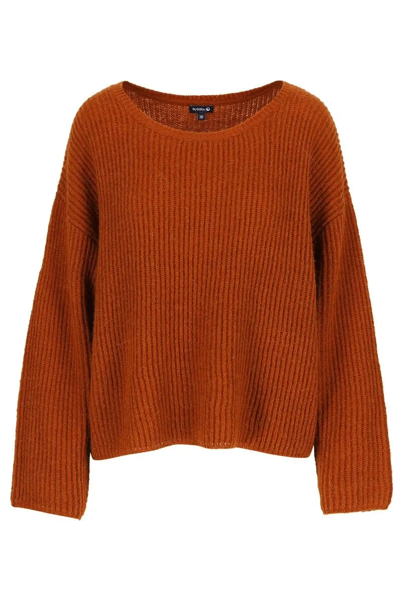 Comfortabele warme trui | Lily Balou Milena jumper rust