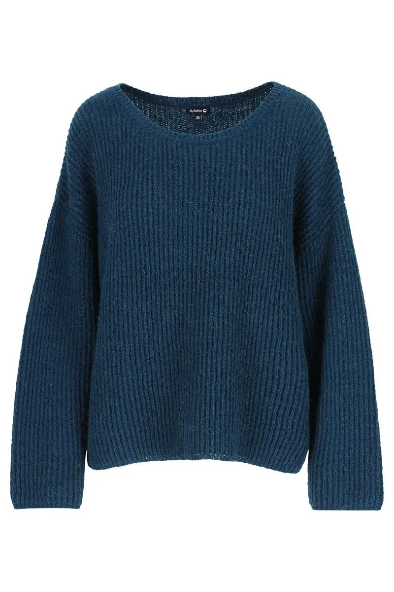 Warme blauwe trui | Lily Balou Milena jumper dark petrol