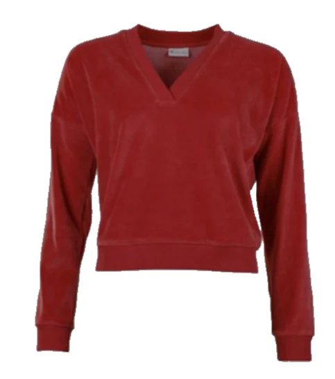 Fluweelzachte rode trui | Froy & Dind sweater Lily red velvet