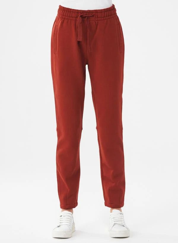 Comfortabele rode broek | Organication women's sweatpants ginger