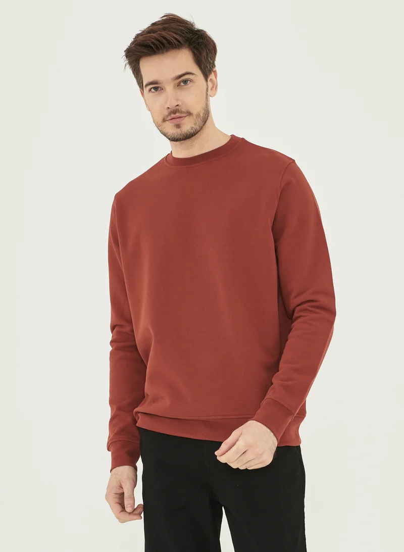 Rode trui van biologisch katoen | Organication men's sweatshirt ginger