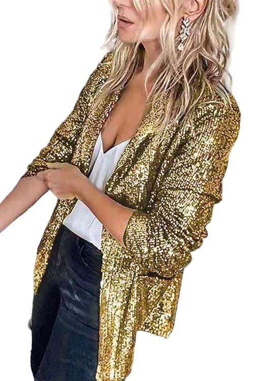 Dames Vest Met Open Voorkant en Pailletten