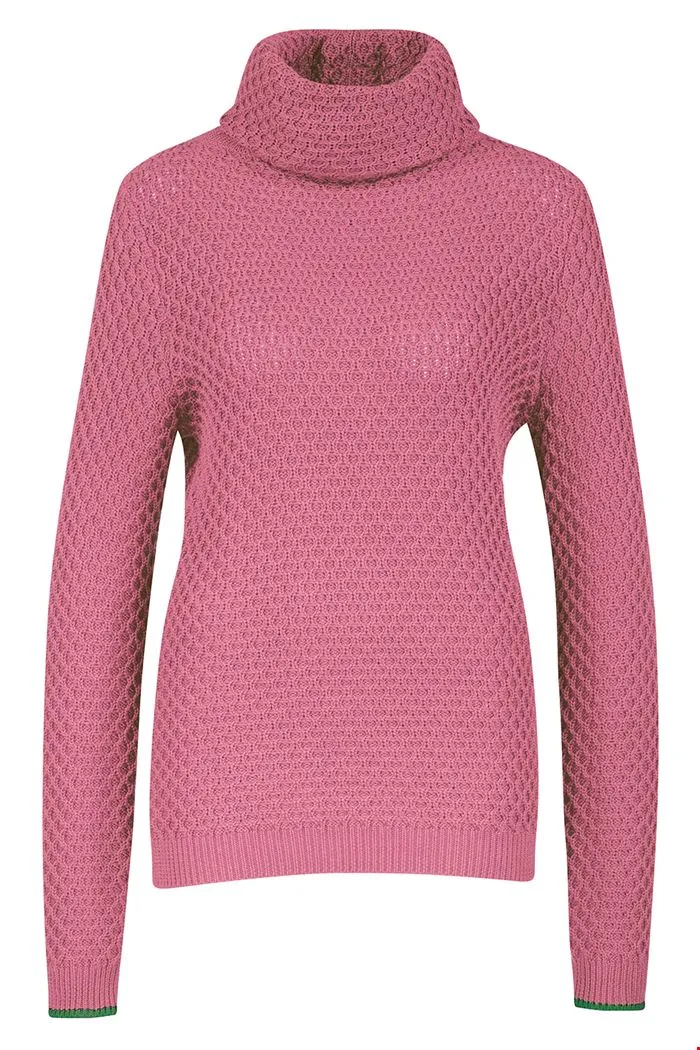 Roze trui van biologisch katoen | Zilch sweater roll neck pink