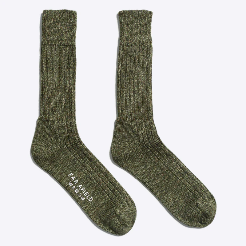 Groene warme sokken | Far Afield large socks scotspine