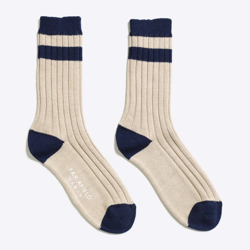 Warme sokken van wol | Far Afield galloway socks oatmeal navy