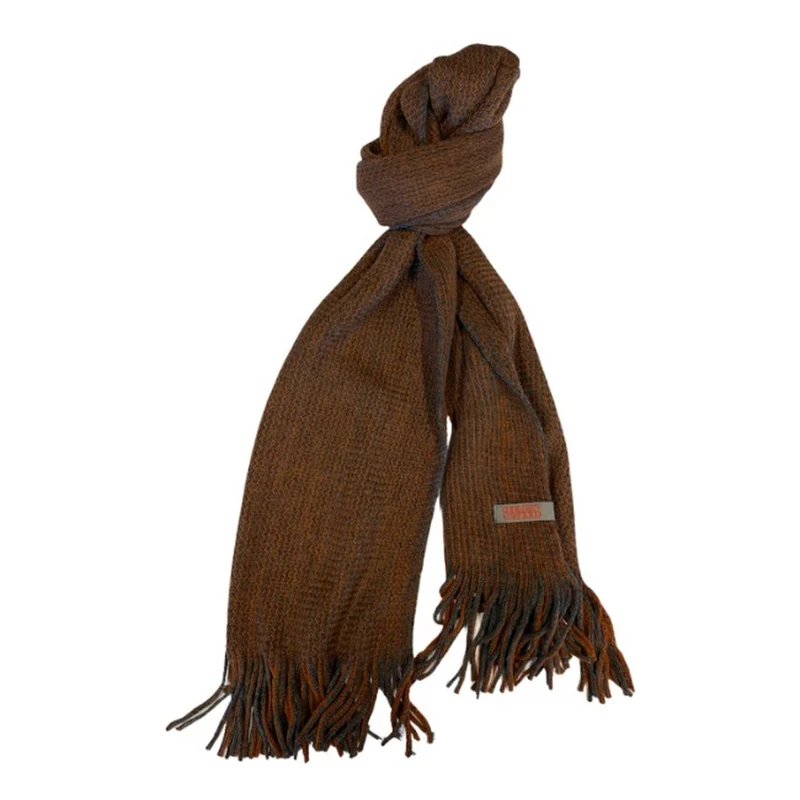 Warme bruine sjaal | A fish named Fred scarf rust/grey