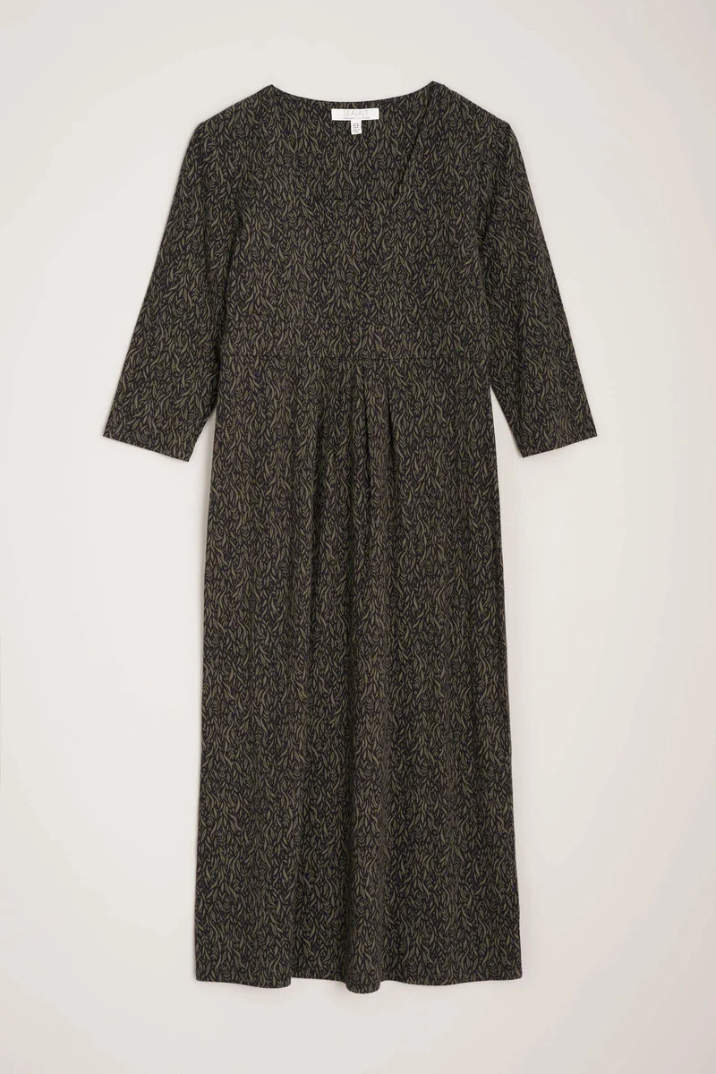Jurk van biologisch katoen | Seasalt Cornwall seed packet dress lino seabed onyx
