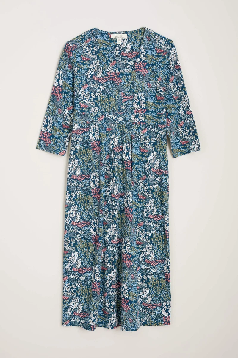 Jurk van biologisch katoen | Seasalt Cornwall seed packet dress achillea ditsy dark eden
