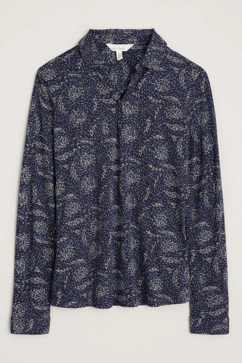 Half getailleerde top | Seasalt Cornwall bettony top shoal swirl dark night