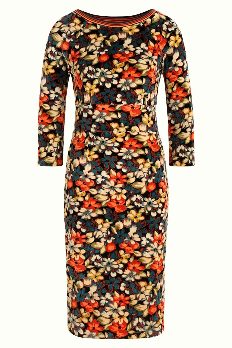 Aansluitende jurk met bloemenprint | King Louie Tallulah dress lovell black