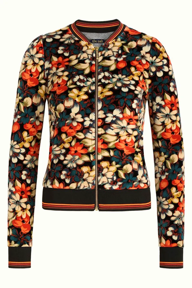 Baseball jasje met bloemenprint | King Louie Iris jacket lovell black