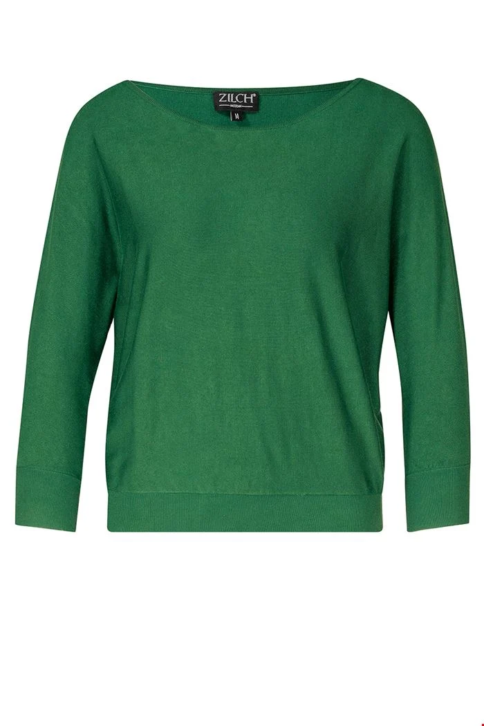 Groene losvallende trui | Zilch sweater batsleeve bottle