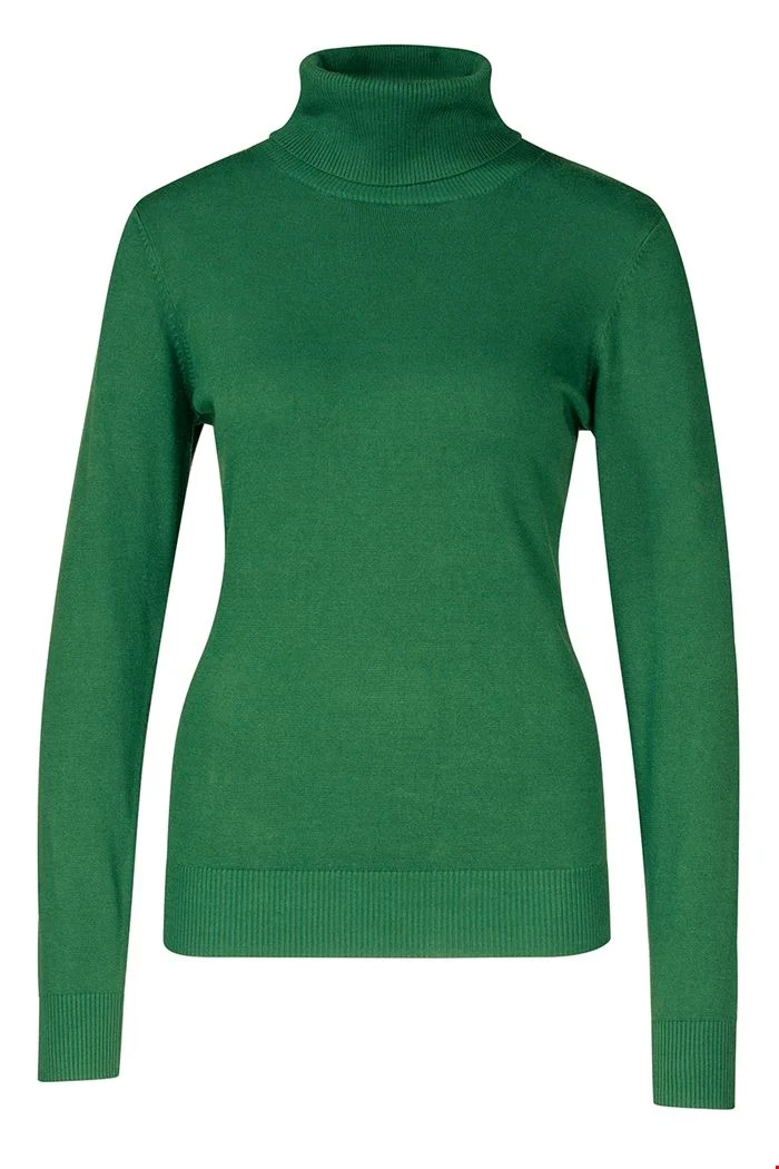 Groene coltrui met lange mouw | Zilch sweater high neck bottle