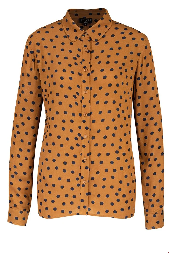 Blouse met stippenprint | Zilch blouse polkadot cinnamon