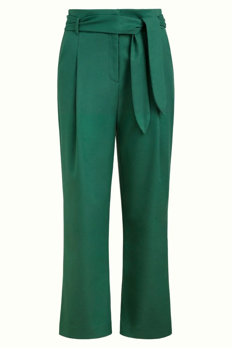 Groene culotte broek | King Louie Ava pants stuart winter green