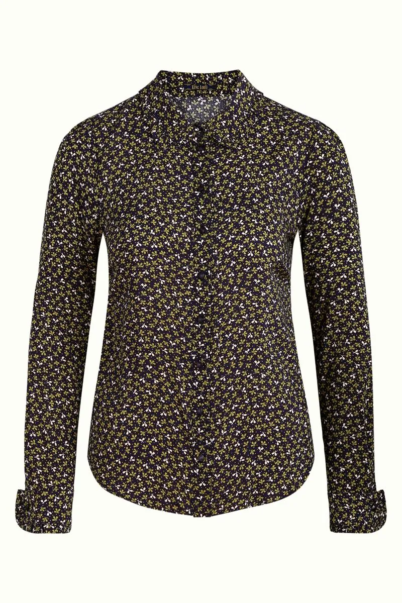 Blouse met ruches | King Louie Sophie blouse skye blue
