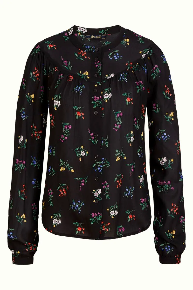 Blouse van soepele viscose | King Louie Lisa blouse islay black