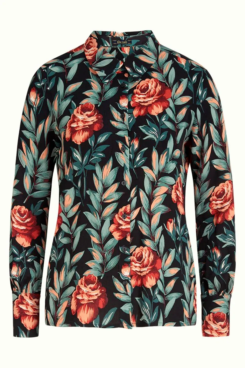 Blouse met grote bloemenprint | King Louie Winona blouse Florence black