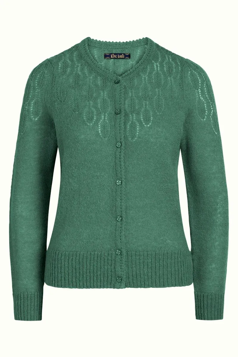 Groen vest met knoopsluiting | King Louie Yoke cardi pallazzone fir green