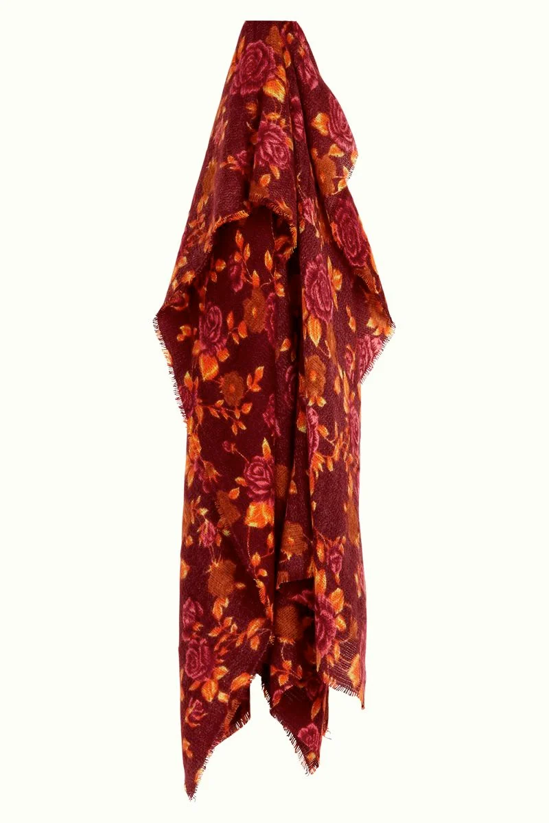 Warme sjaal met bloemenprint | King Louie scarf Doherty windsor red