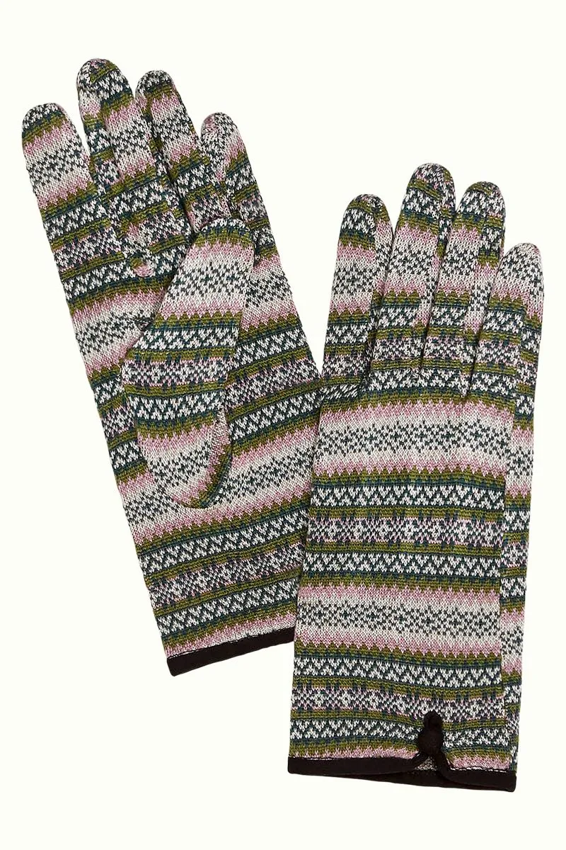 Groene handschoenen met grafische print | King Louie glove gondola pine green