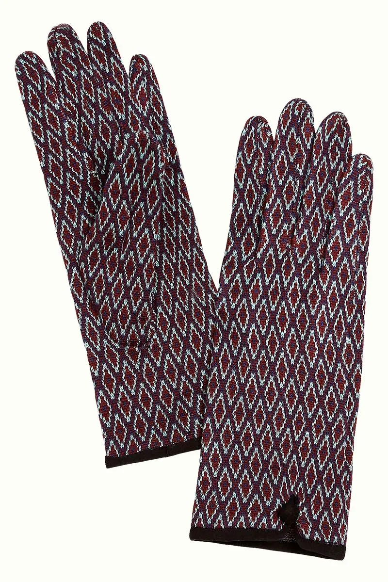 Rode handschoenen met grafische print | King Louie glove Dickens windsor red