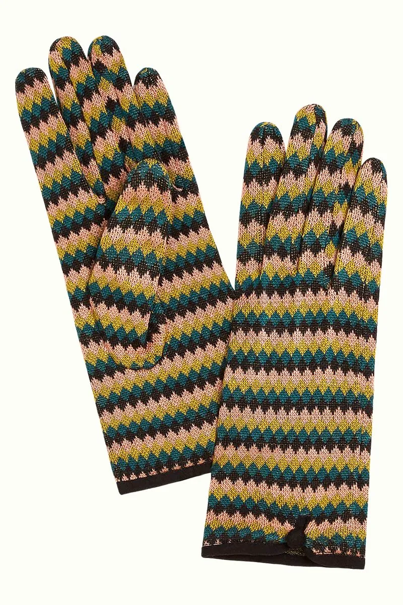 Handschoenen met zigzag print | King Louie glove cabaret curry yellow