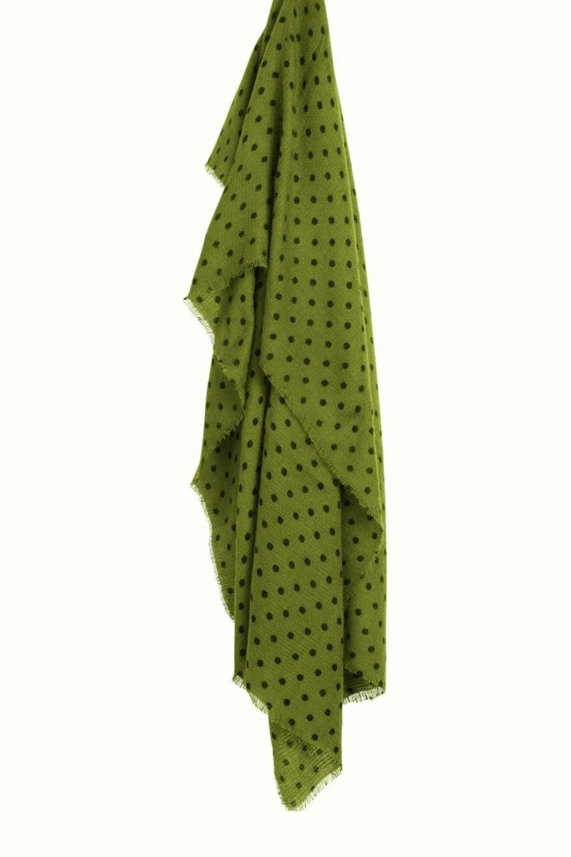 Groene sjaal met stippenprint | King Louie scarf Pablo posey green