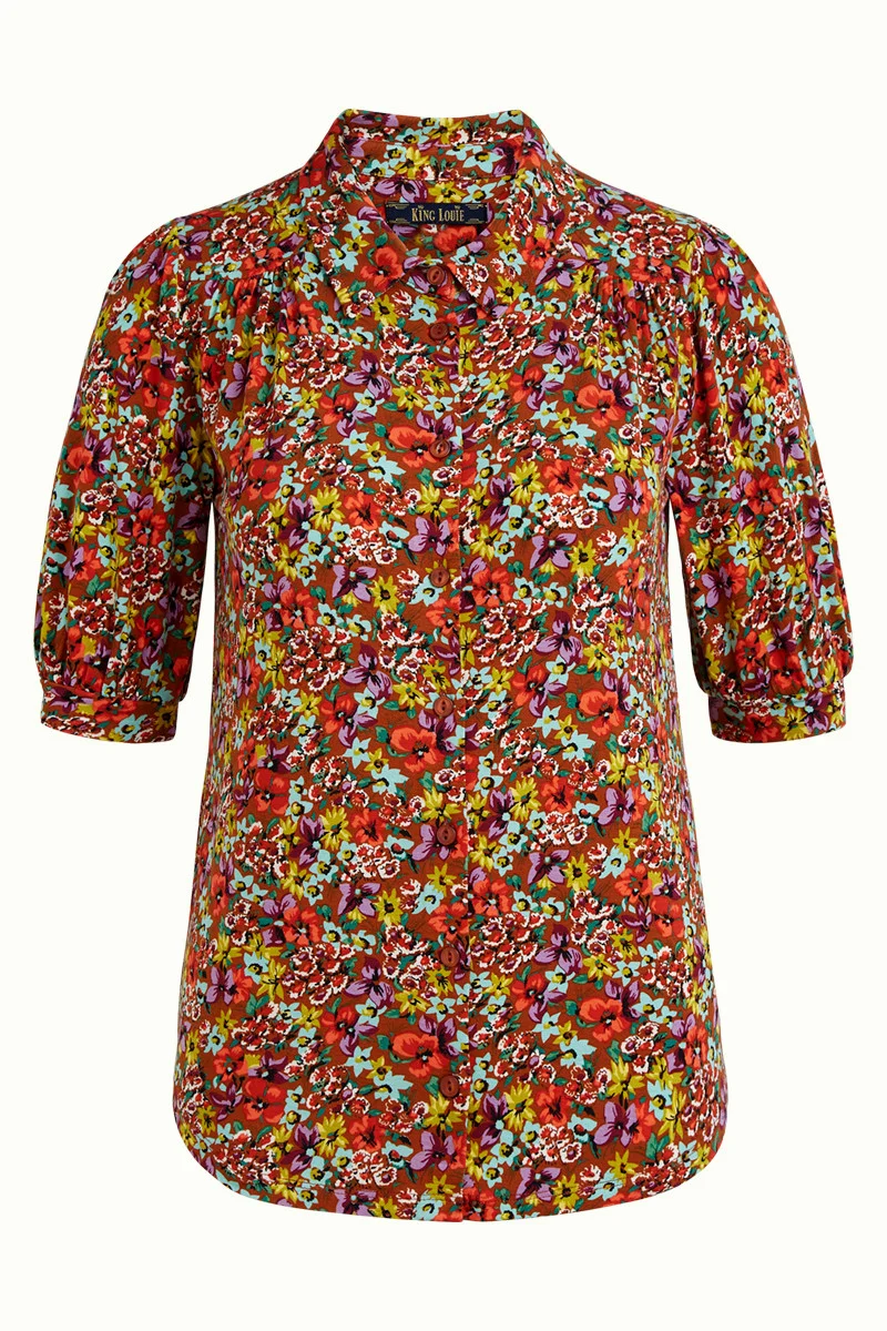 Blouse met bloemenprint | King Louie Carina blouse la concha umbre