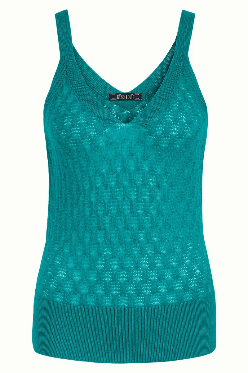 Hemdje met V-hals | King Louie Isa camisole sunset ajour deep opal