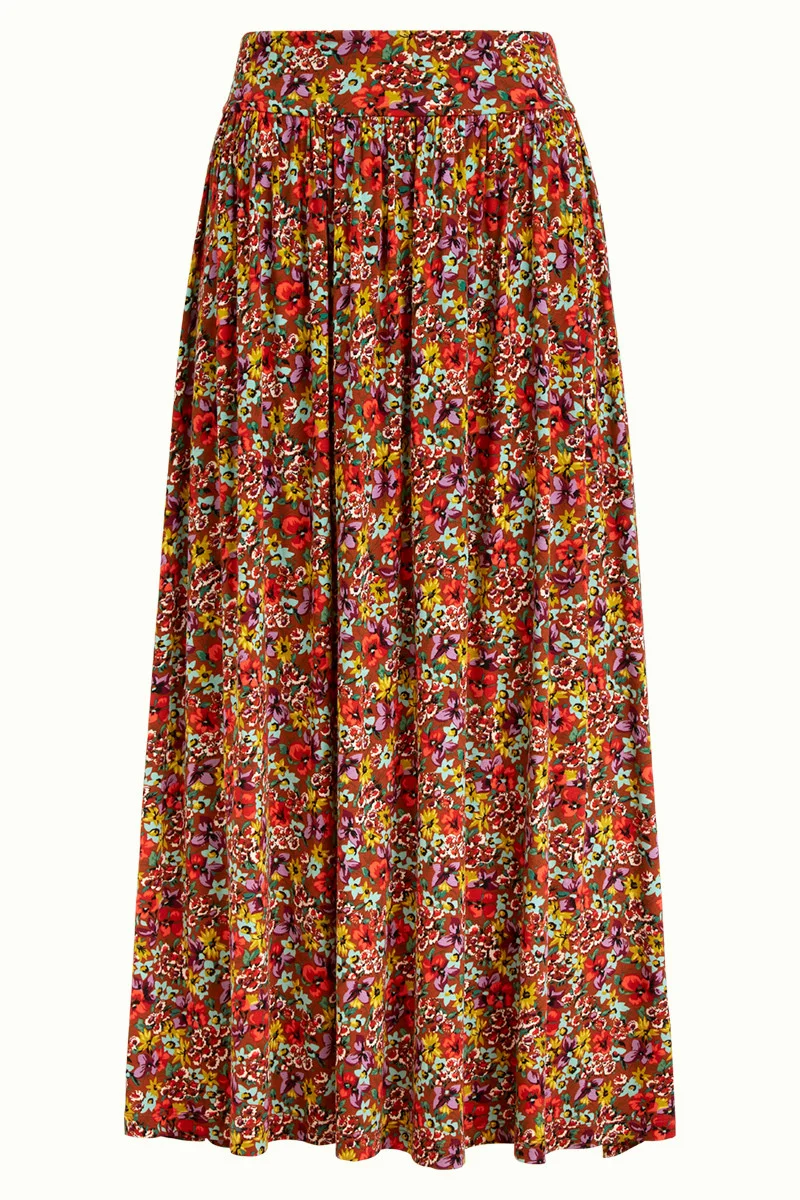 Lange rok met bloemenprint | King Louie Emma maxi skirt la concha umbre